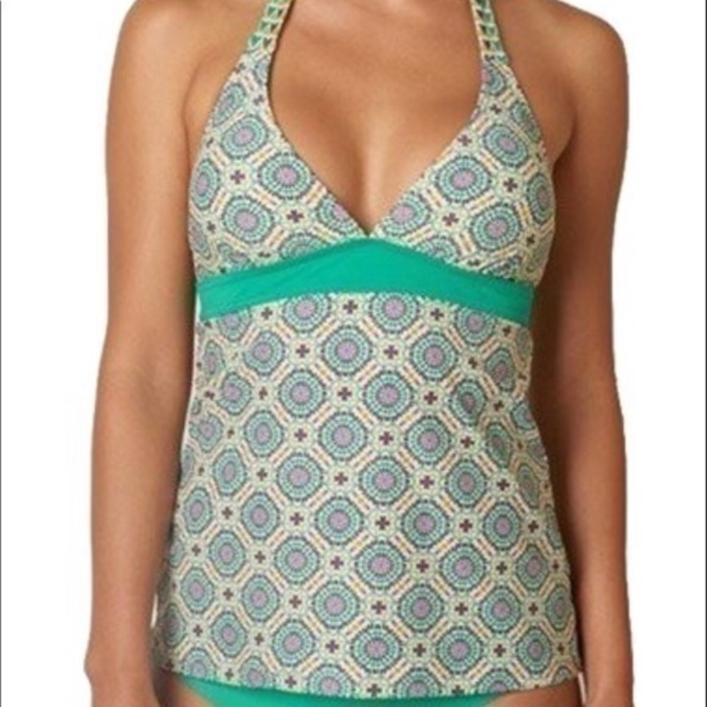prAna‎ Women's Lahari Tankini Top Cool Green Sundial X-Small NWT Swimsuit